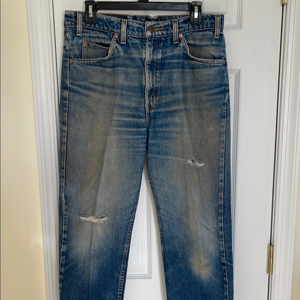 Levi Strauss 505 distressed Men's Blue Jeans 34/32